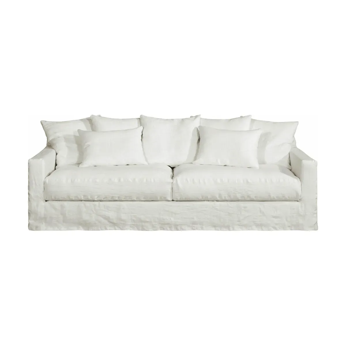 Housse pour canapé 4 places Sweet lin écru Biarritz - Home Spirit