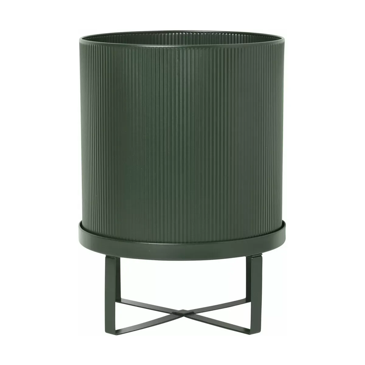 Grand pot de jardinage en acier vert foncé 28 x 38 cm Bau - Ferm Living