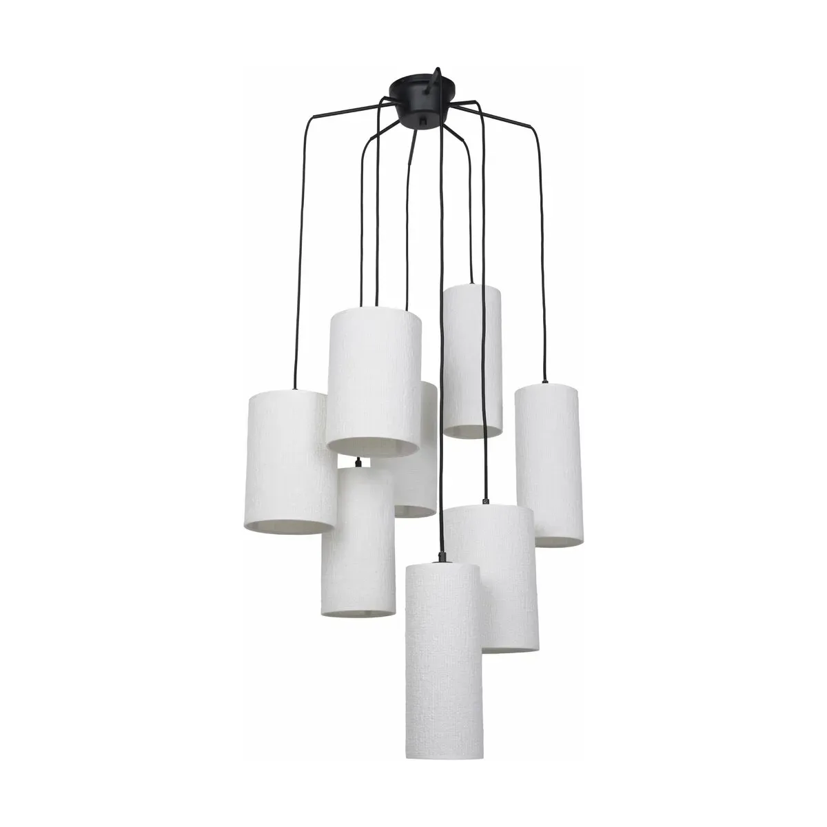 Suspension en grappe 8 lumières en métal et en tissu Cosiness - Market set
