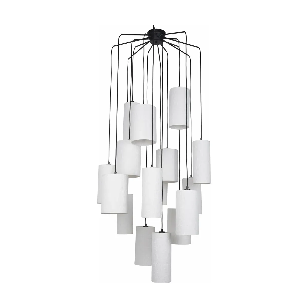 Suspension en grappe 16 lumières en métal et en tissu Cosiness - Market set