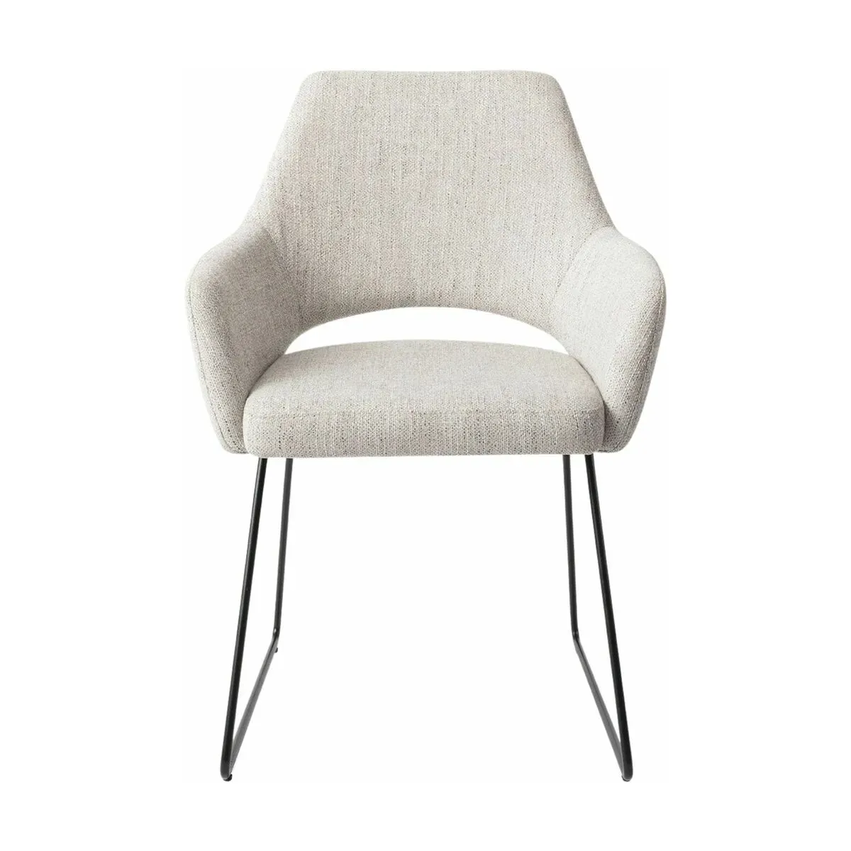 Chaise gris clair pigeon avec pieds élégants en métal noir Yanai - Jesper Home