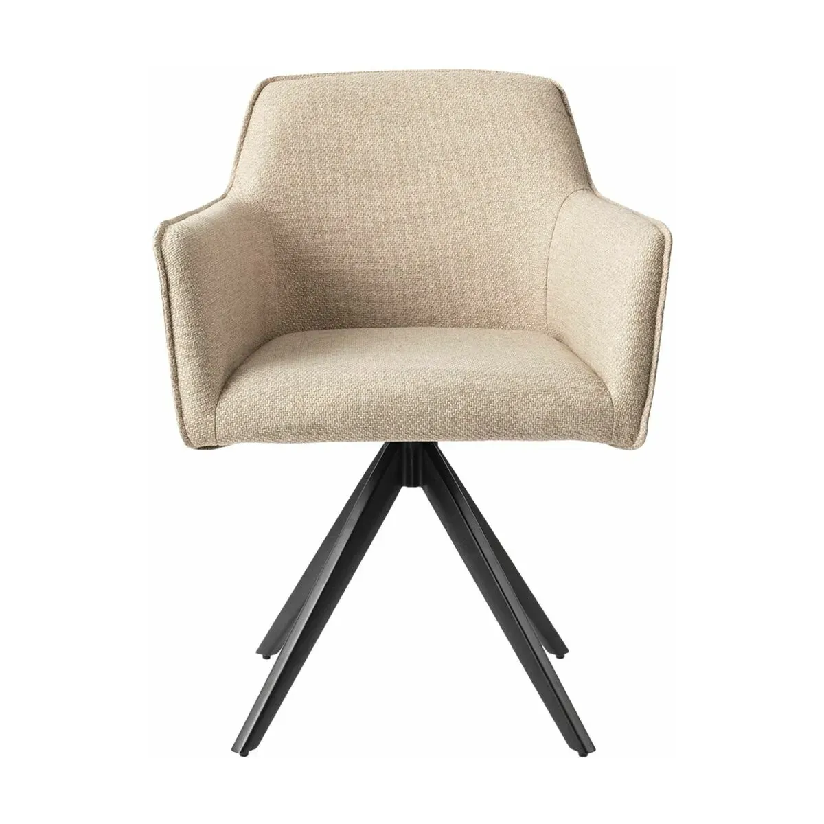 Chaise beige wild walnut avec pieds rotatifs en métal noir Hofu - Jesper Home