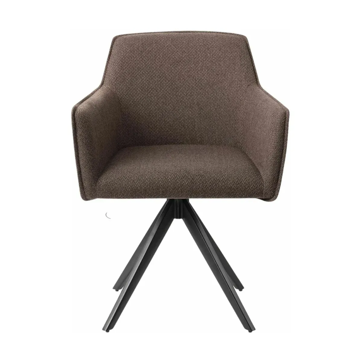Chaise marron potters clay avec pieds rotatifs en métal noir Hofu - Jesper Home