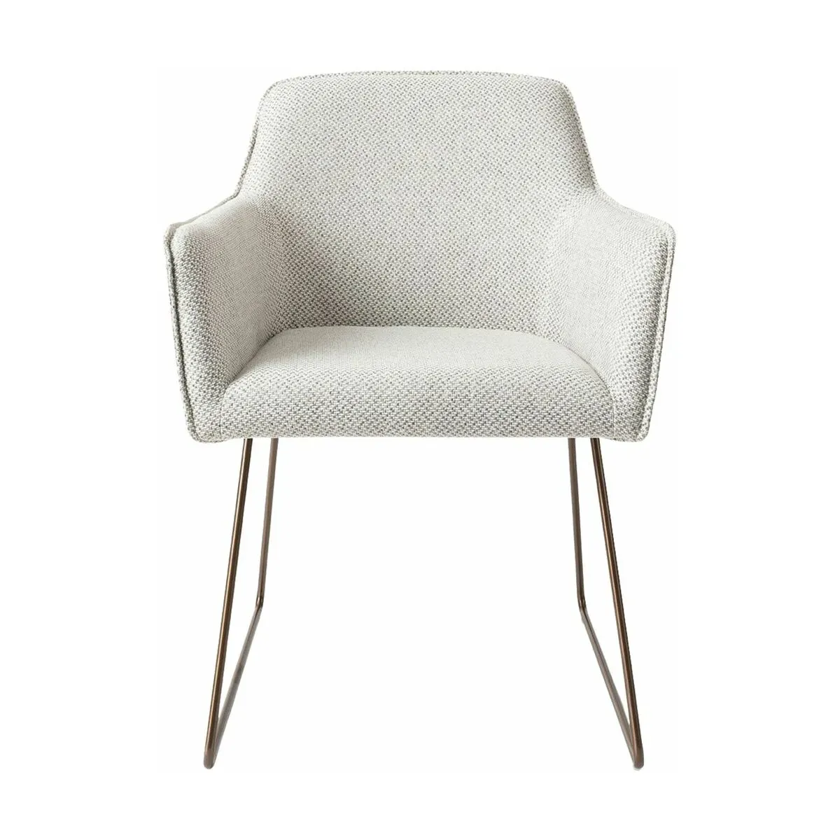 Chaise grise claire checkers charm avec pieds élégants en métal rosé Hofu - Jesper Ho