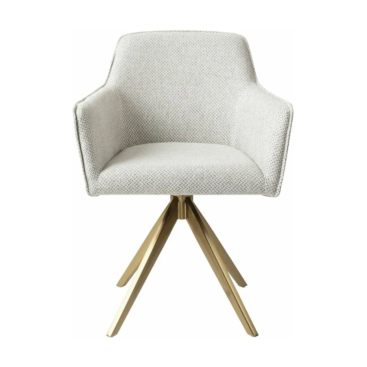 Chaise grise claire checkers charm avec pieds rotatifs en métal doré Hofu - Jesper Ho