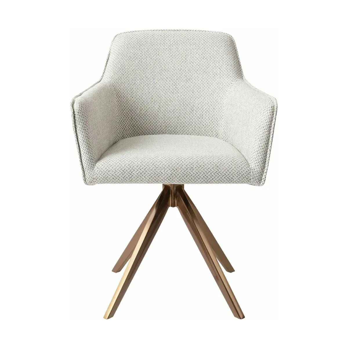 Chaise grise claire checkers charm avec pieds rotatifs en métal rosé Hofu - Jesper Ho