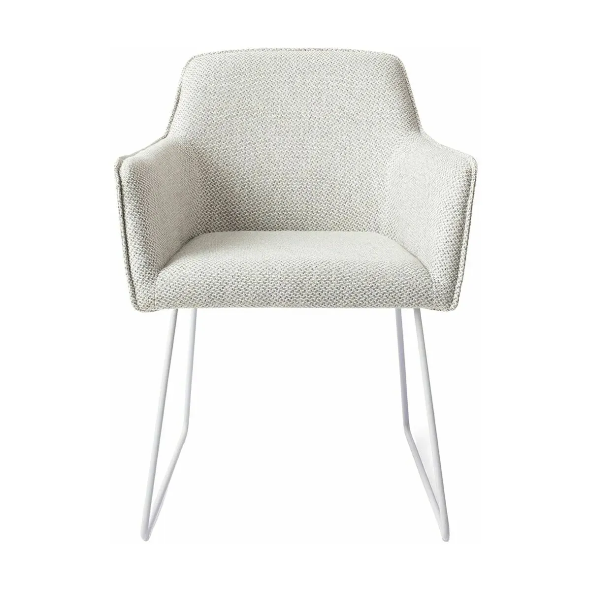 Chaise grise claire checkers charm avec pieds élégants en métal blanc Hofu - Jesper H