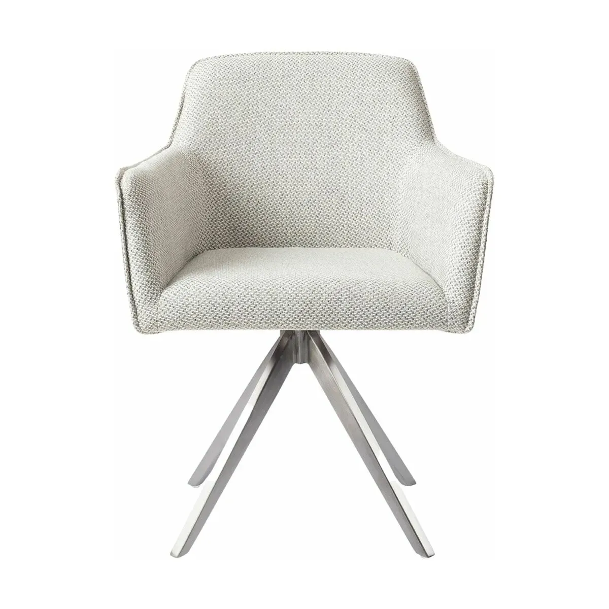 Chaise grise claire  avec pieds rotatifs en métal argenté Hofu - Jesper Home