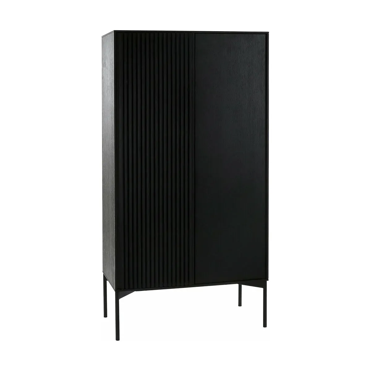 Armoire 2 portes en chêne et métal noir Pudong - Pomax