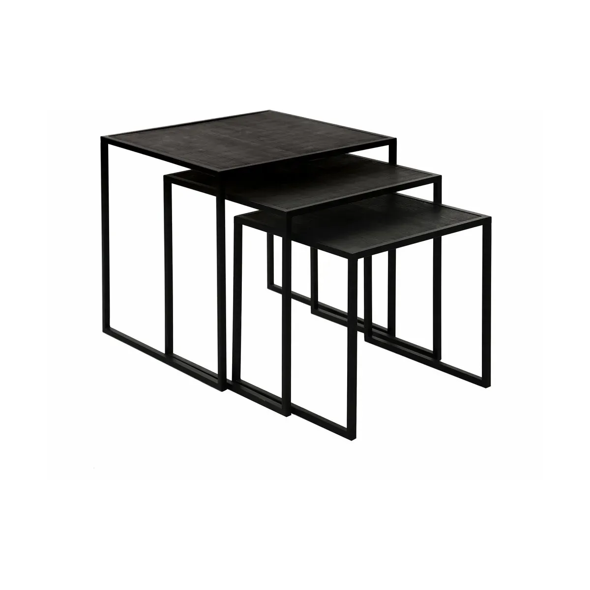 3 tables d'appoint noires Eszential - Pomax