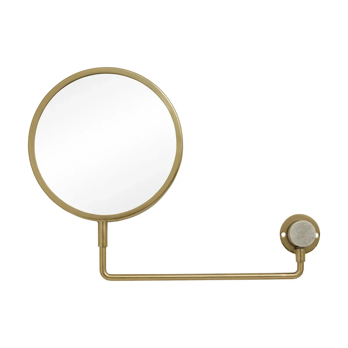 Miroir mural grossissant métal doré Tesia - Nordal