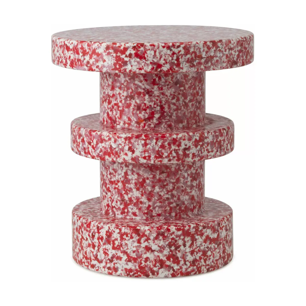 Tabouret en polyéthylène recyclé rouge Stack Bit Stool - Normann Copenhagen