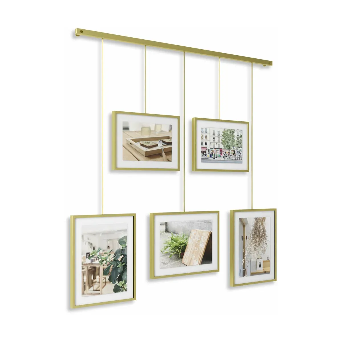 Lot de 5 cadres en acier et en verre dorés 27 × 31 cm Exhibit - Umbra