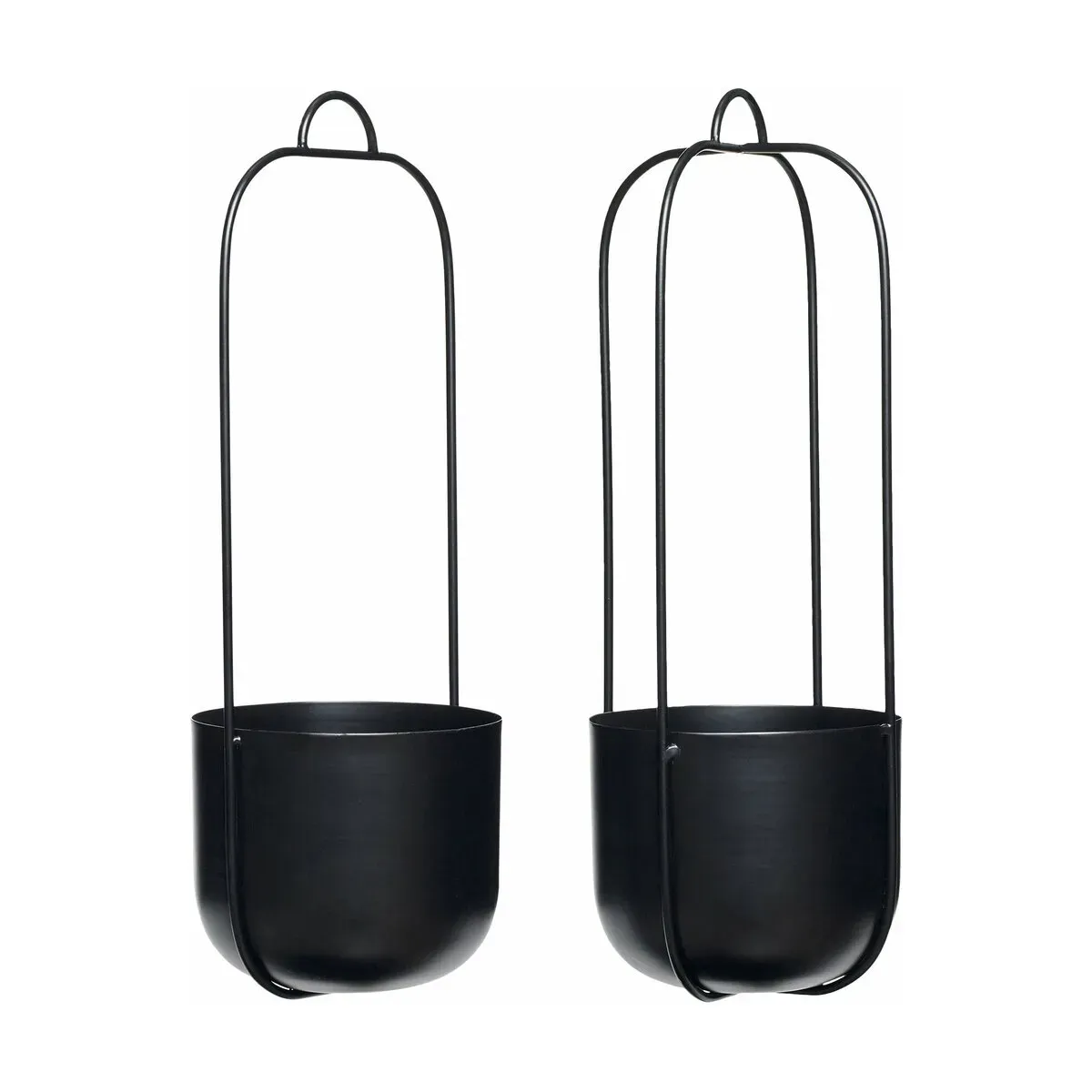 Pot à fleurs en suspension noir (lot de 2) Lotus - Hübsch