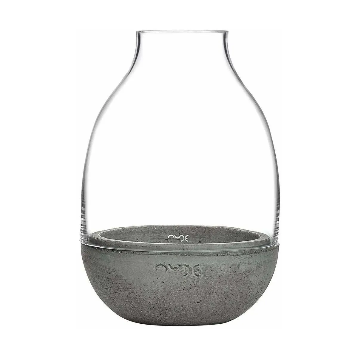 Mini terrarium transparent avec base en béton moulé - Nude Glass