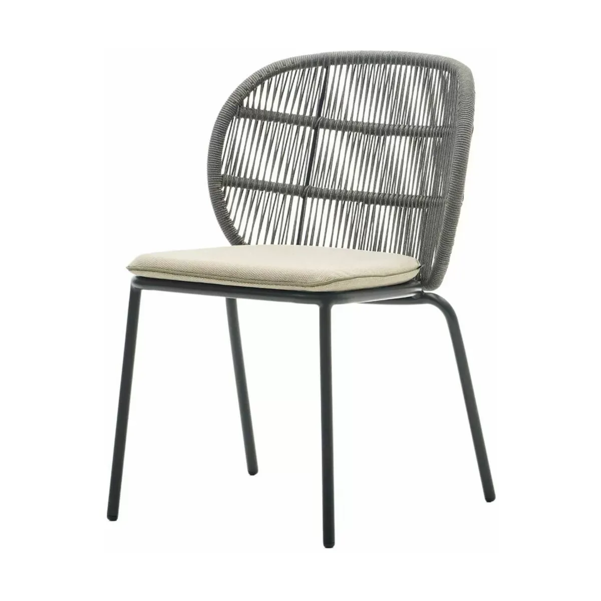 Chaise de jardin gris fossil et corde almond Kodo - Vincent Sheppard