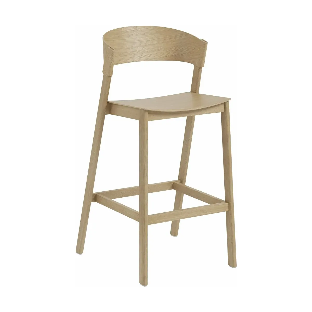 Chaise de bar en chêne massif beige foncé 75 cm Cover - Muuto