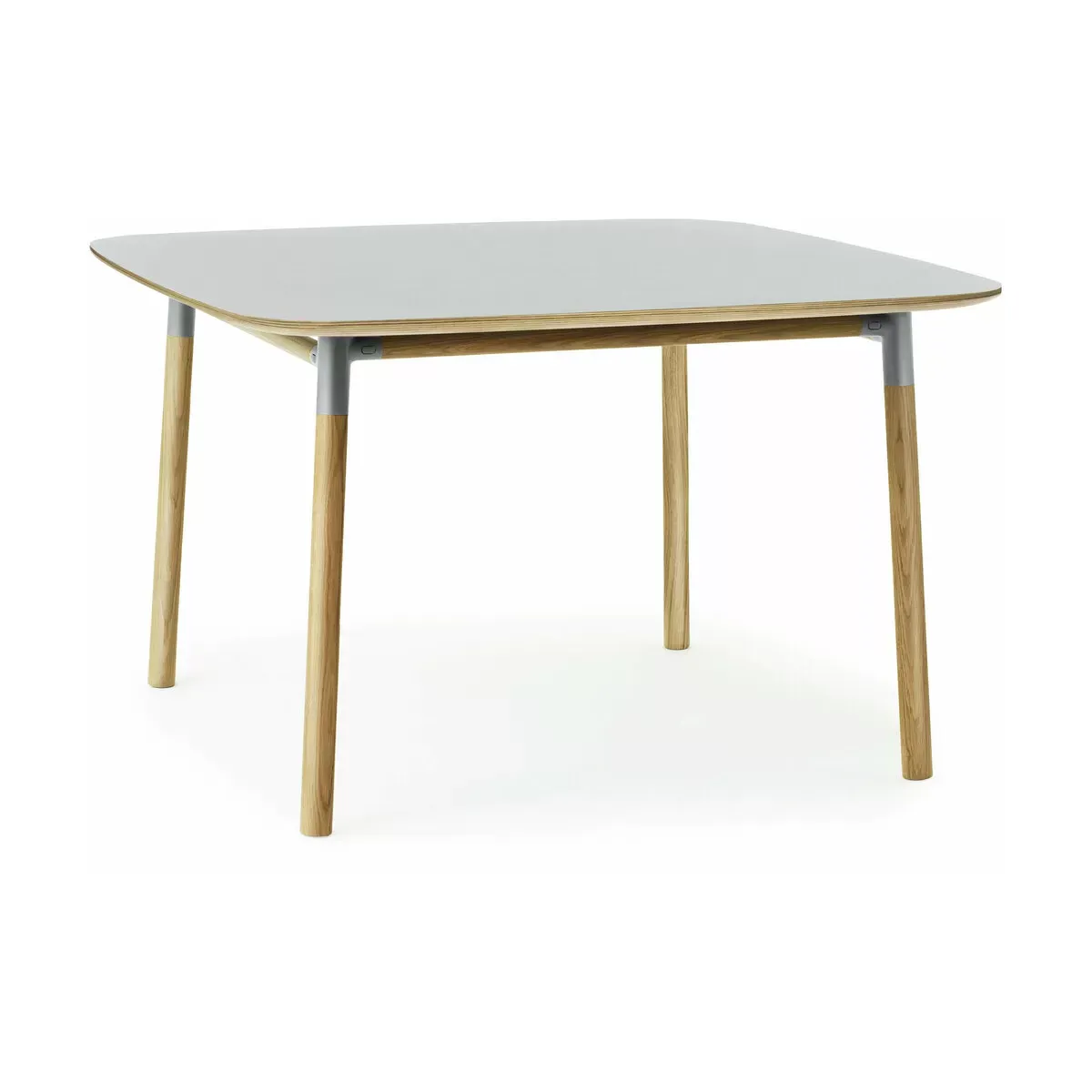 Table à manger carrée en chêne et lino gris 120 x 120 cm Form - Normann Copenhagen