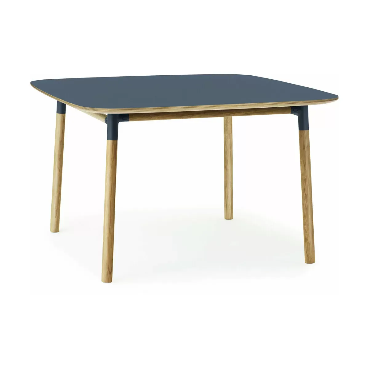 Table à manger carrée en chêne et lino bleu 120 x 120 cm Form - Normann Copenhagen