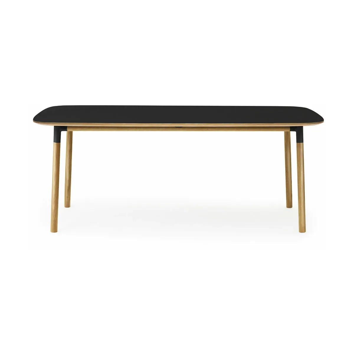 Table à manger rectangulaire en chêne et lino noir 95 x 200 cm Form - Normann Copenha