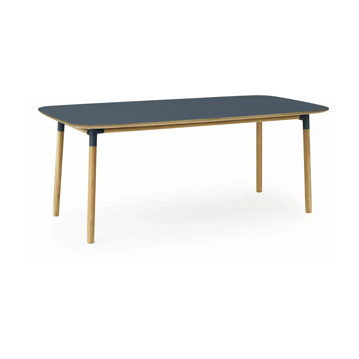 Table à manger rectangulaire en chêne et lino bleu 95 x 200 cm Form - Normann Copenha