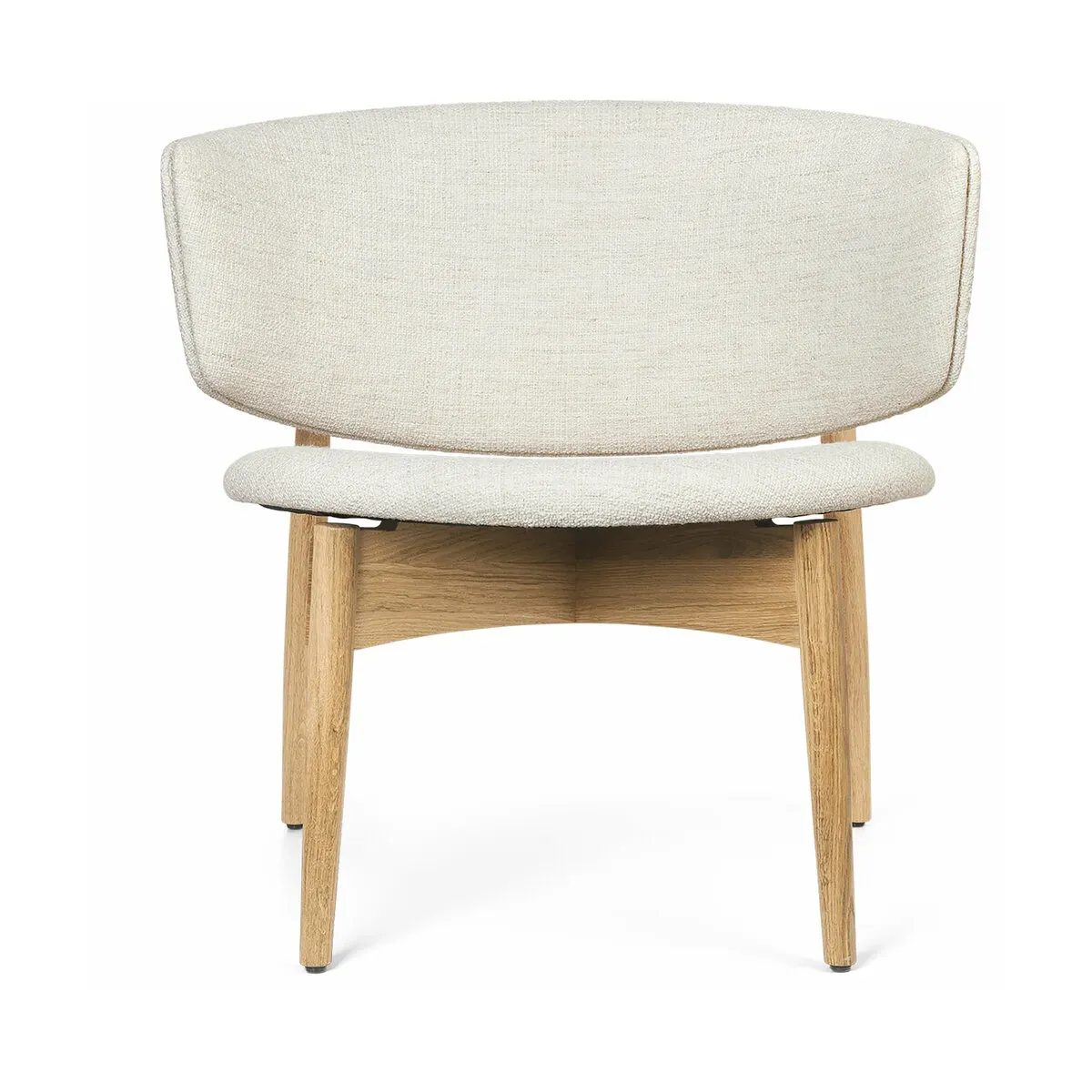 Fauteuil lounge en chêne massif naturel et tissu bouclé écru Herman - Ferm Living
