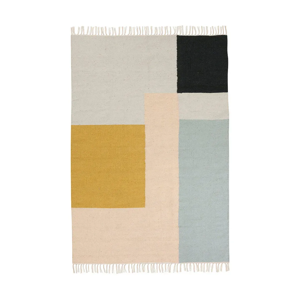 Tapis en laine multicolore 140x200 cm Kelim Graphique - Ferm Living