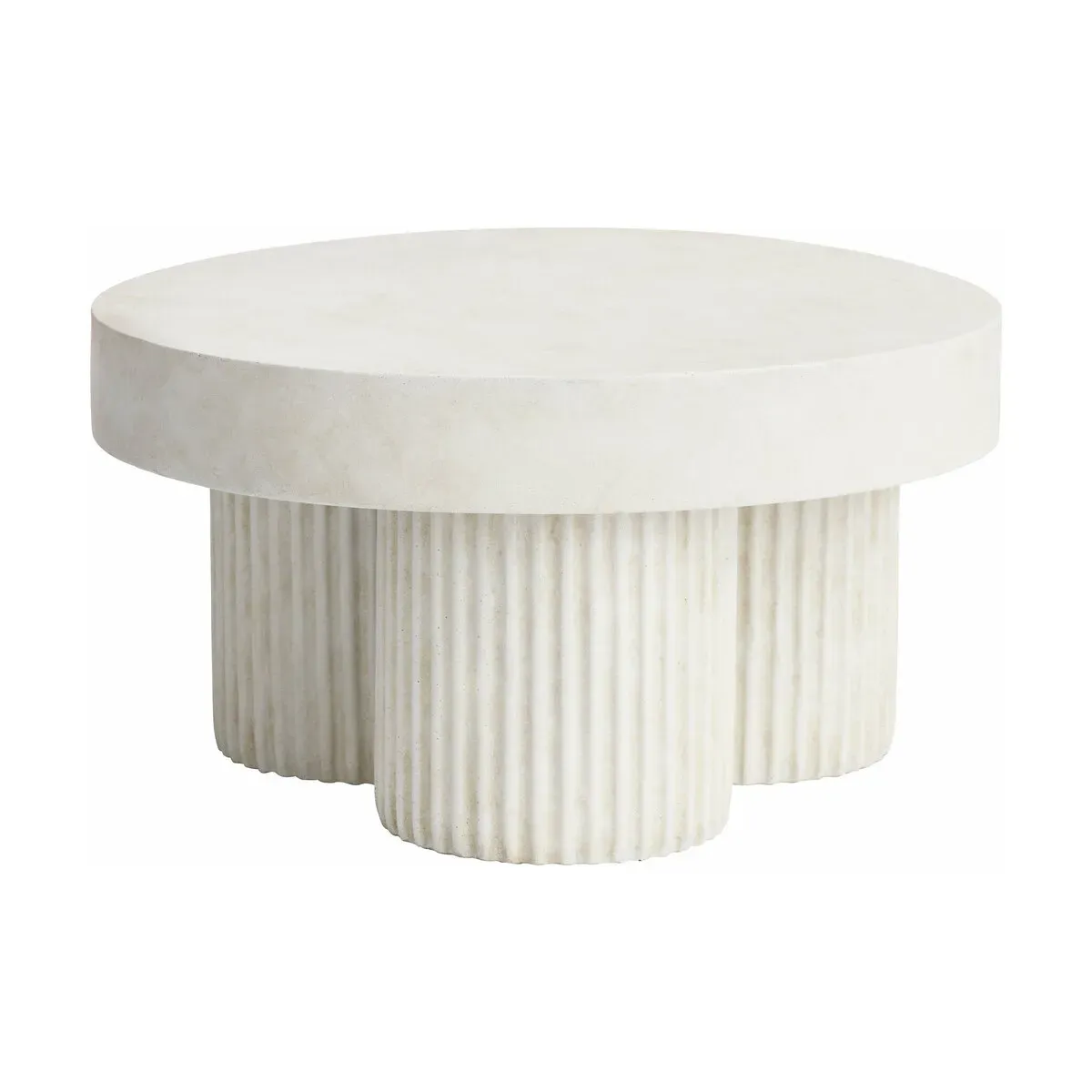 Table basse en fibre de béton blanche sur aluminium moulé 70x37cm Gear - NORR11