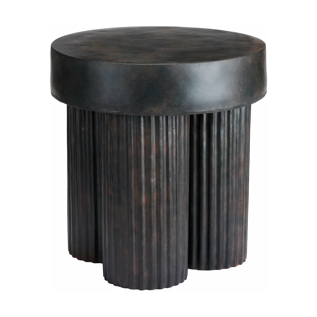 Table d'appoint en fibre de béton marron sur aluminium moulé 45 cm Gear - NORR11