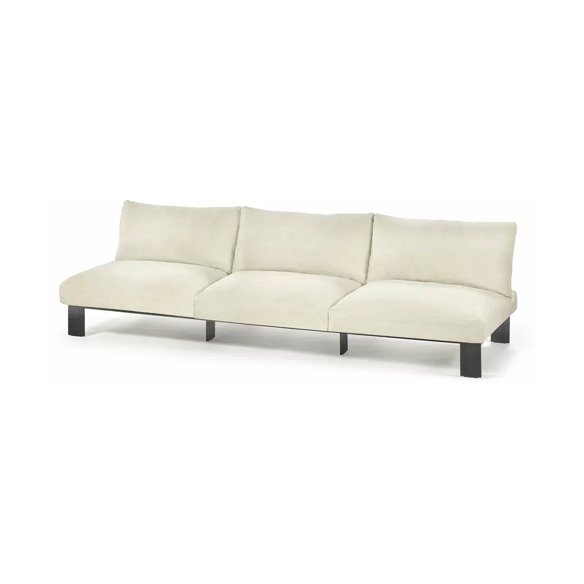 Banc d'intérieur trois places avec coussins couleur ivoire 182 X 91 X 58 B. Mombaers