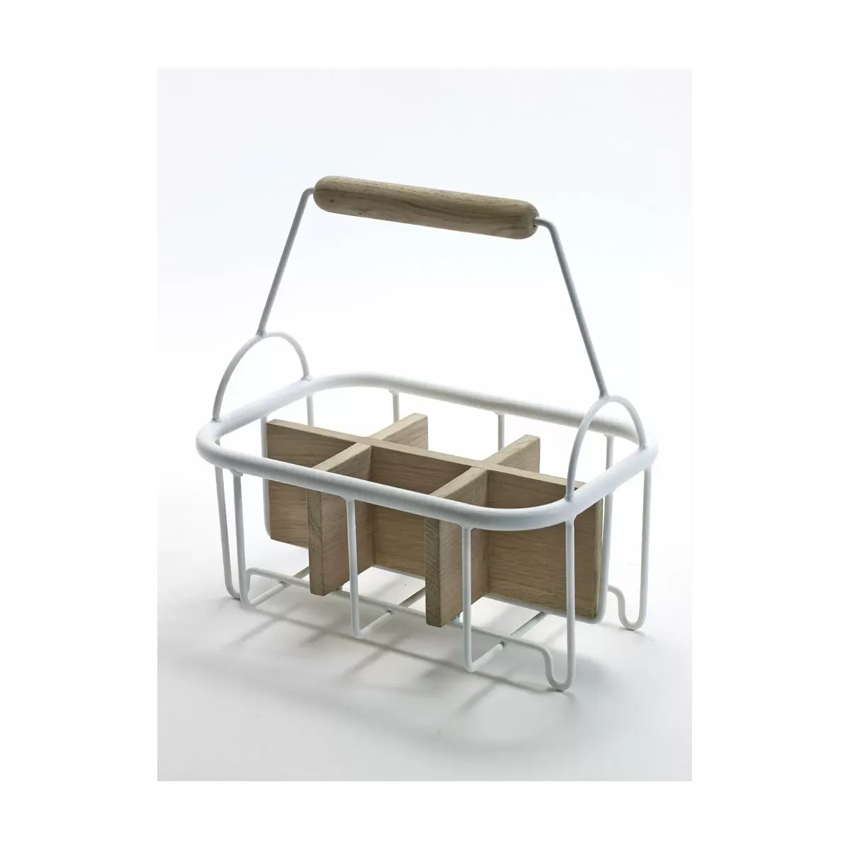 Porte-bouteille en fer blanc et en chêne naturel - Serax