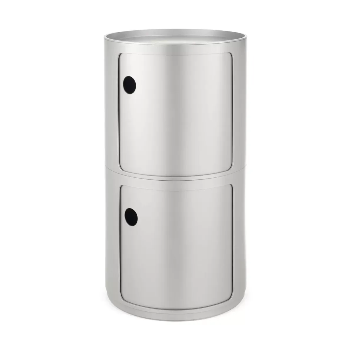 Table de chevet argenté 2 tiroirs Componibili Classic BIG - Kartell