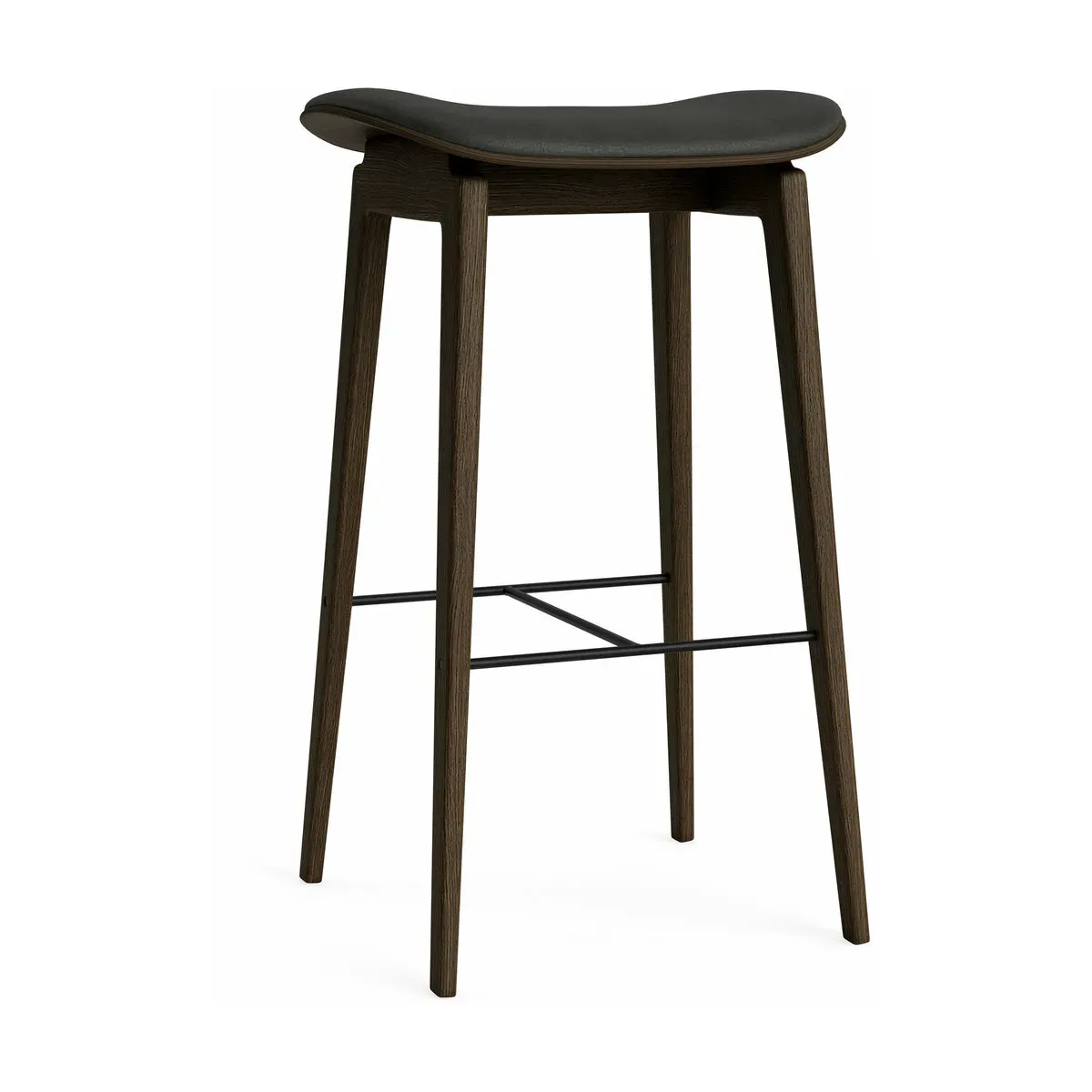 Tabouret de bar en chêne fumé et rembourrage anthracite 65 cm NY11 - NORR11