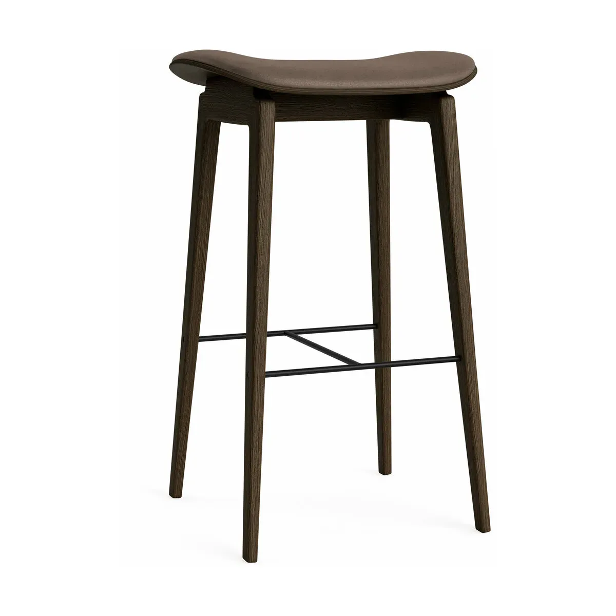 Tabouret de bar en chêne fumé et rembourrage marron foncé 75 cm NY11 - NORR11