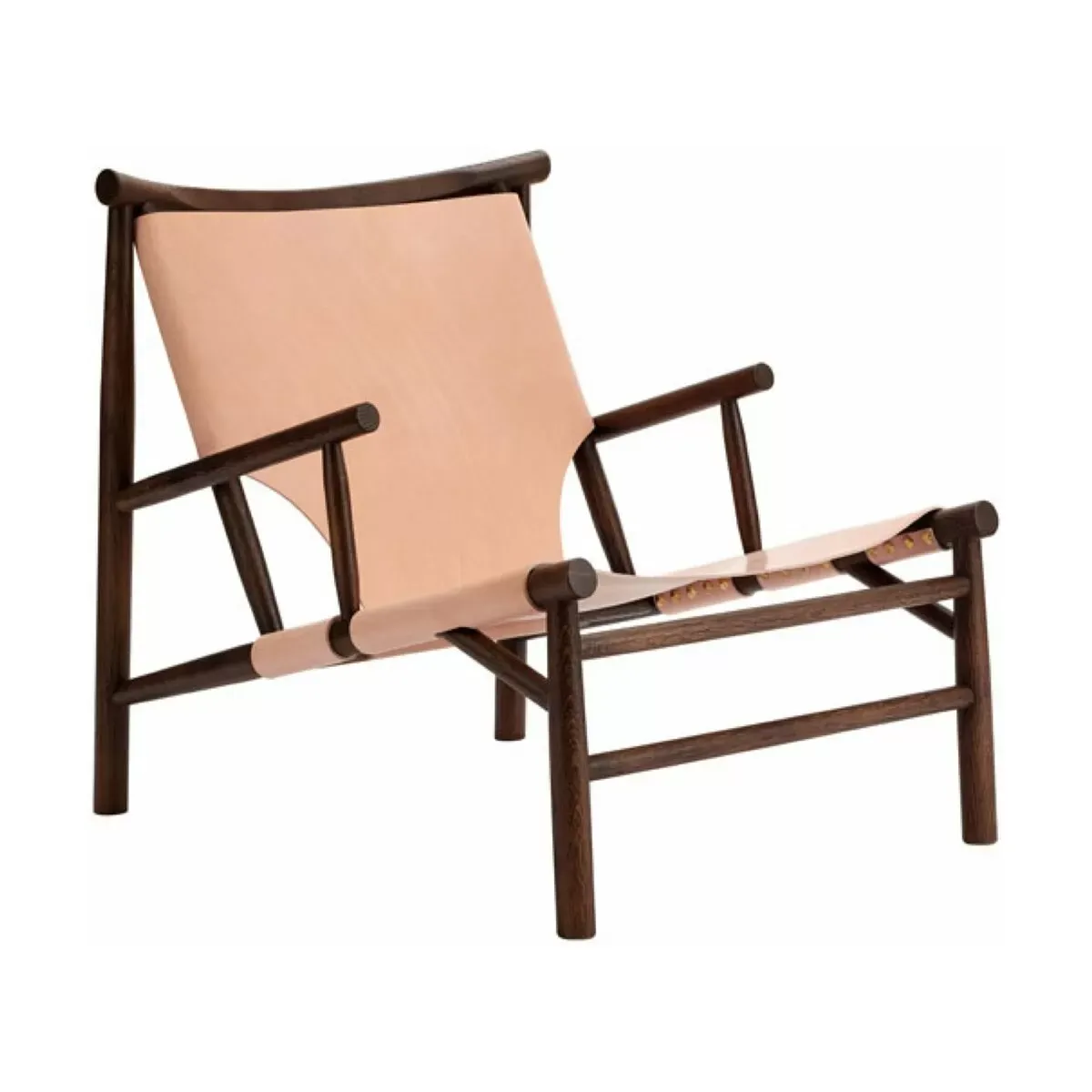 Fauteuil en chêne fumé et cuir naturel Samurai - NORR11