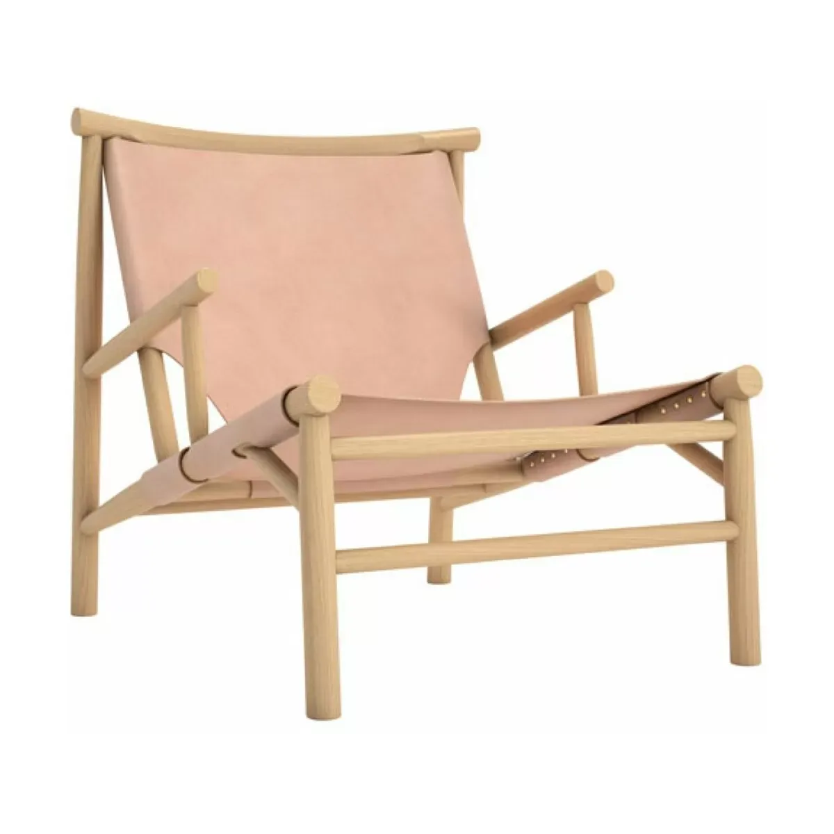 Fauteuil en chêne et cuir naturel Samurai - NORR11