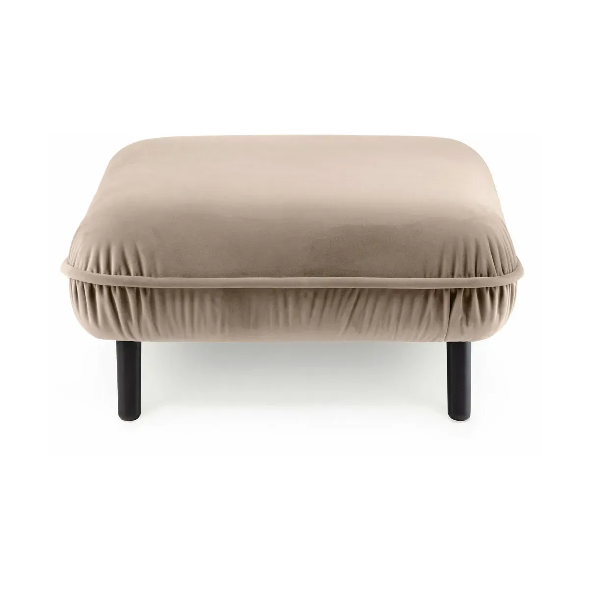 Repose-pieds en velours beige Bean - Emko
