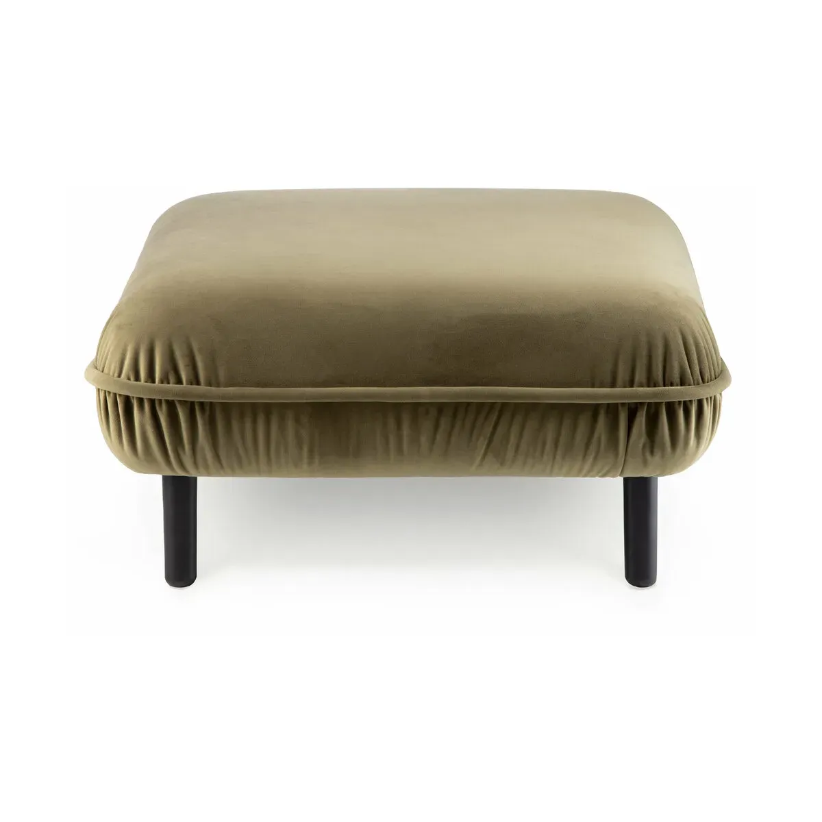 Repose-pieds en velours vert Bean - Emko