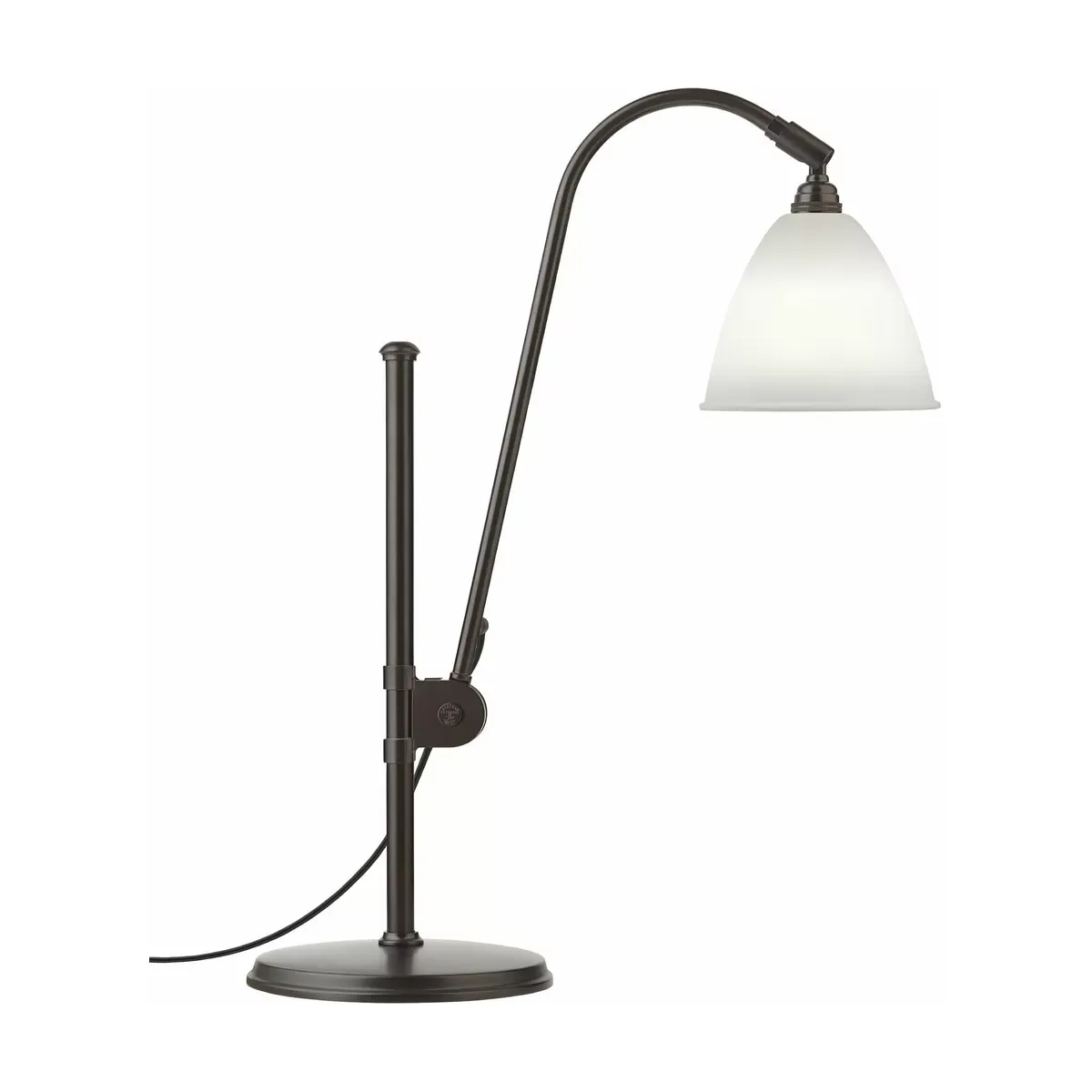 Lampe de table blanche base noire en laiton BL1 - Gubi