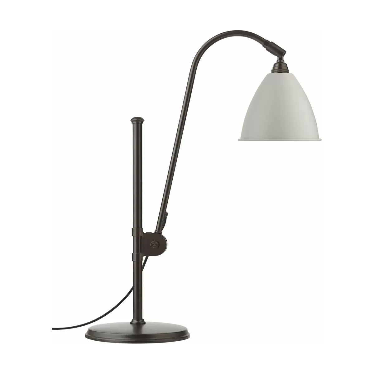 Lampe de table classique blanche base noire en laiton BL1 - Gubi