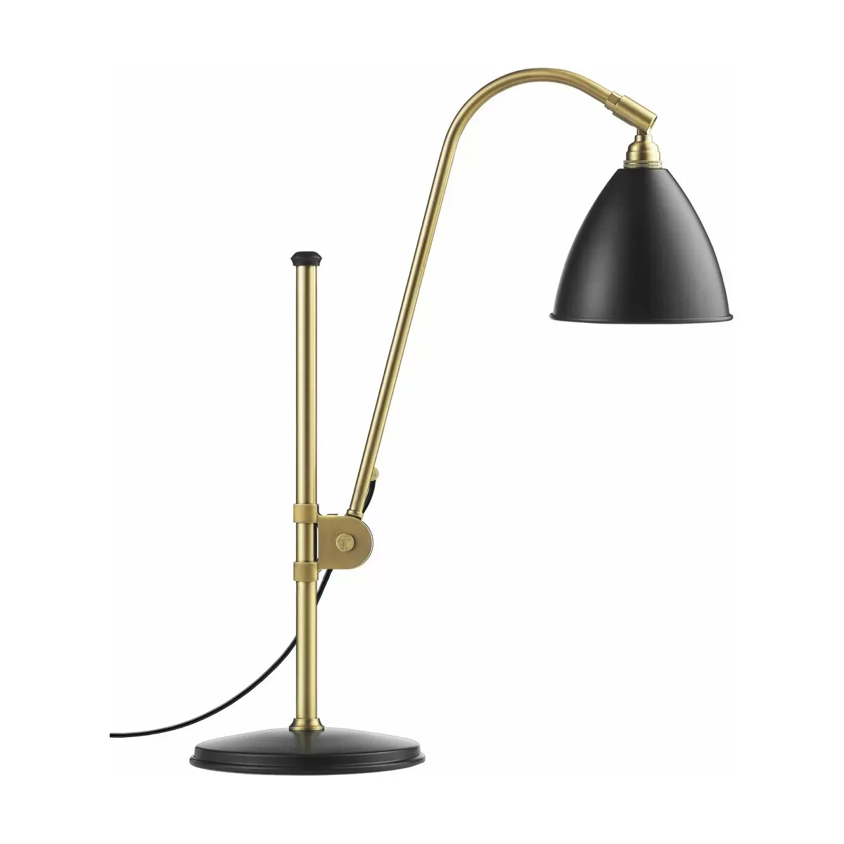 Lampe de table noire base dorée en laiton BL1 - Gubi