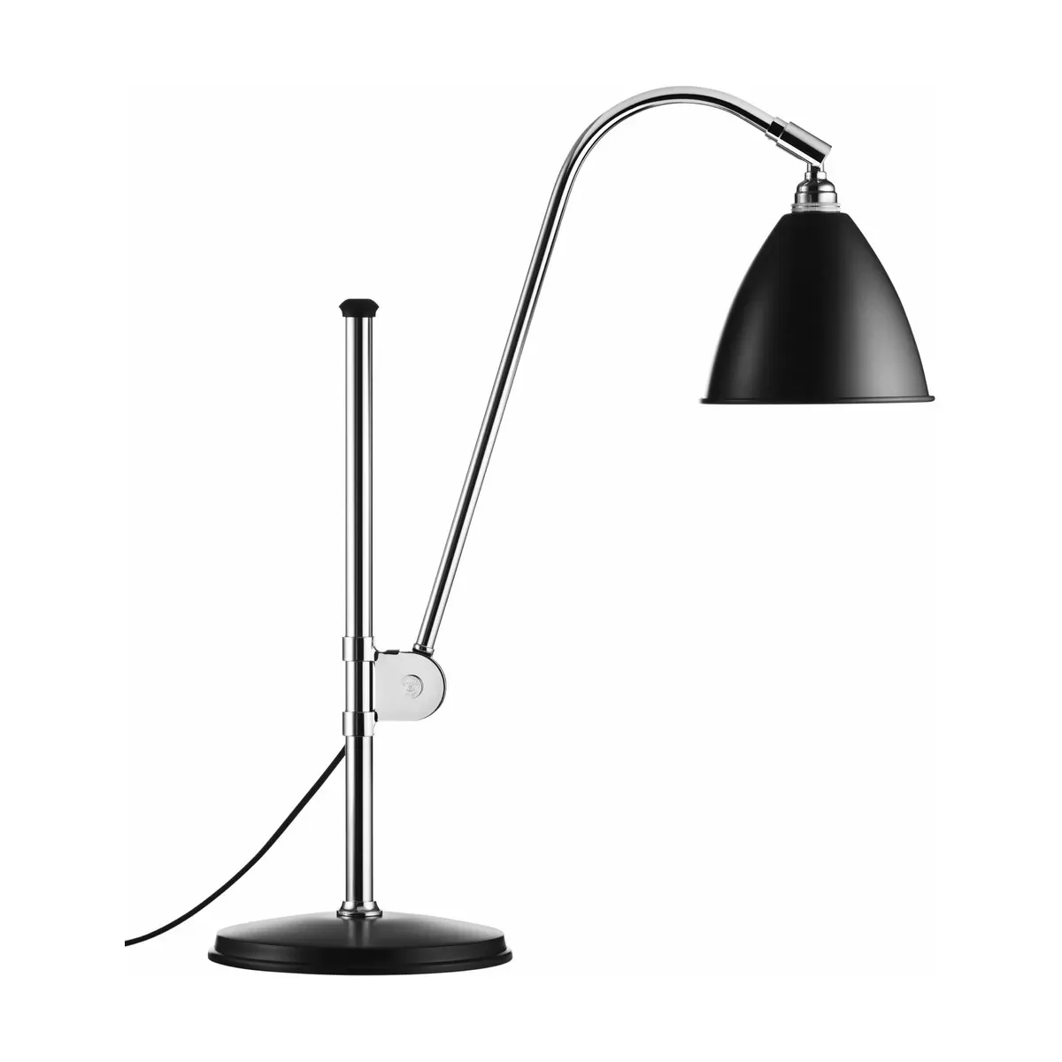 Lampe de table noire base argenté en laiton BL1 - Gubi