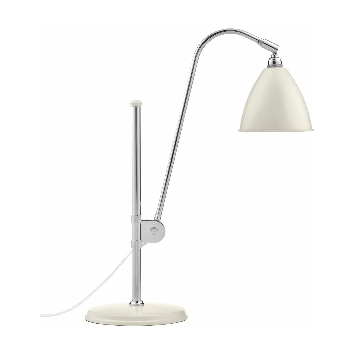 Lampe de table blanche base argenté en laiton BL1 - Gubi