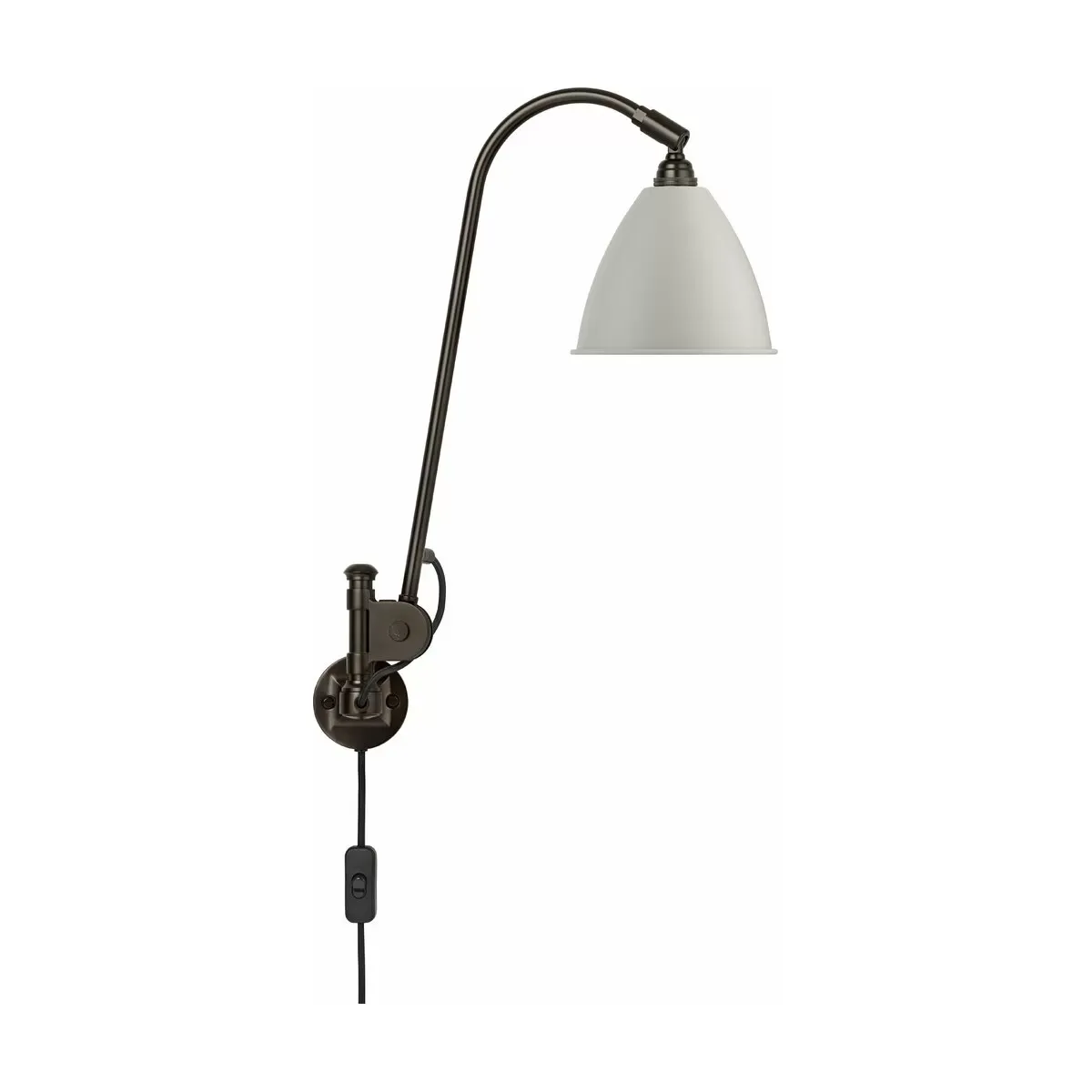 Lampe murale blanche classique base noir en laiton BL6 - Gubi