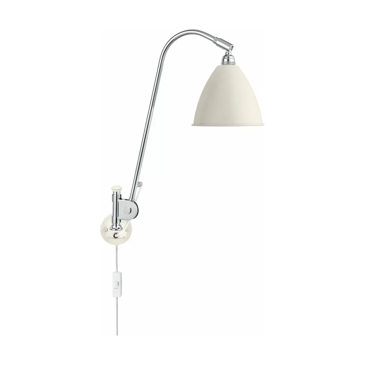Lampe murale blanche base argenté en laiton BL6 - Gubi