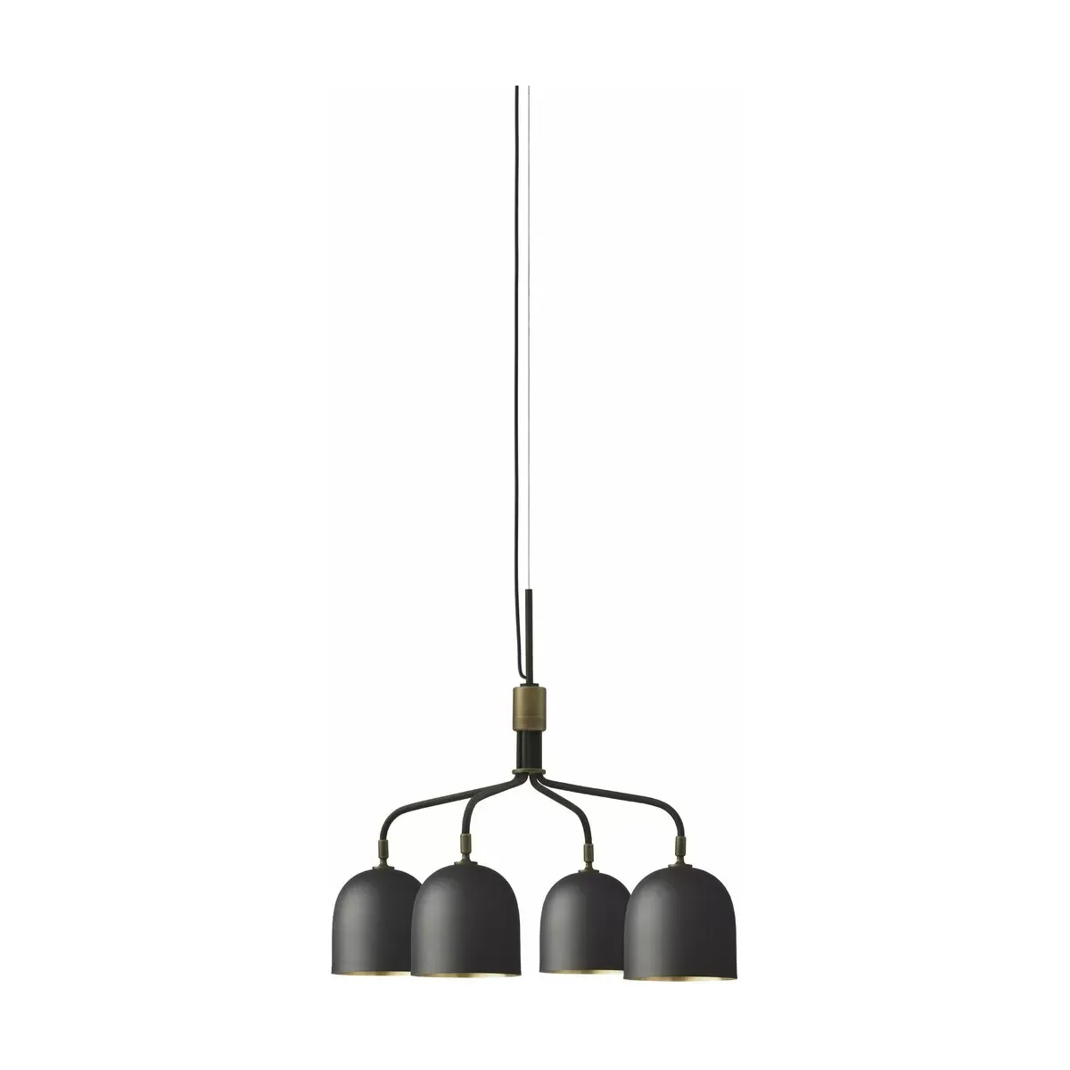 Lustre à 4 bras courts noir base noire Howard Chandelier - Gubi