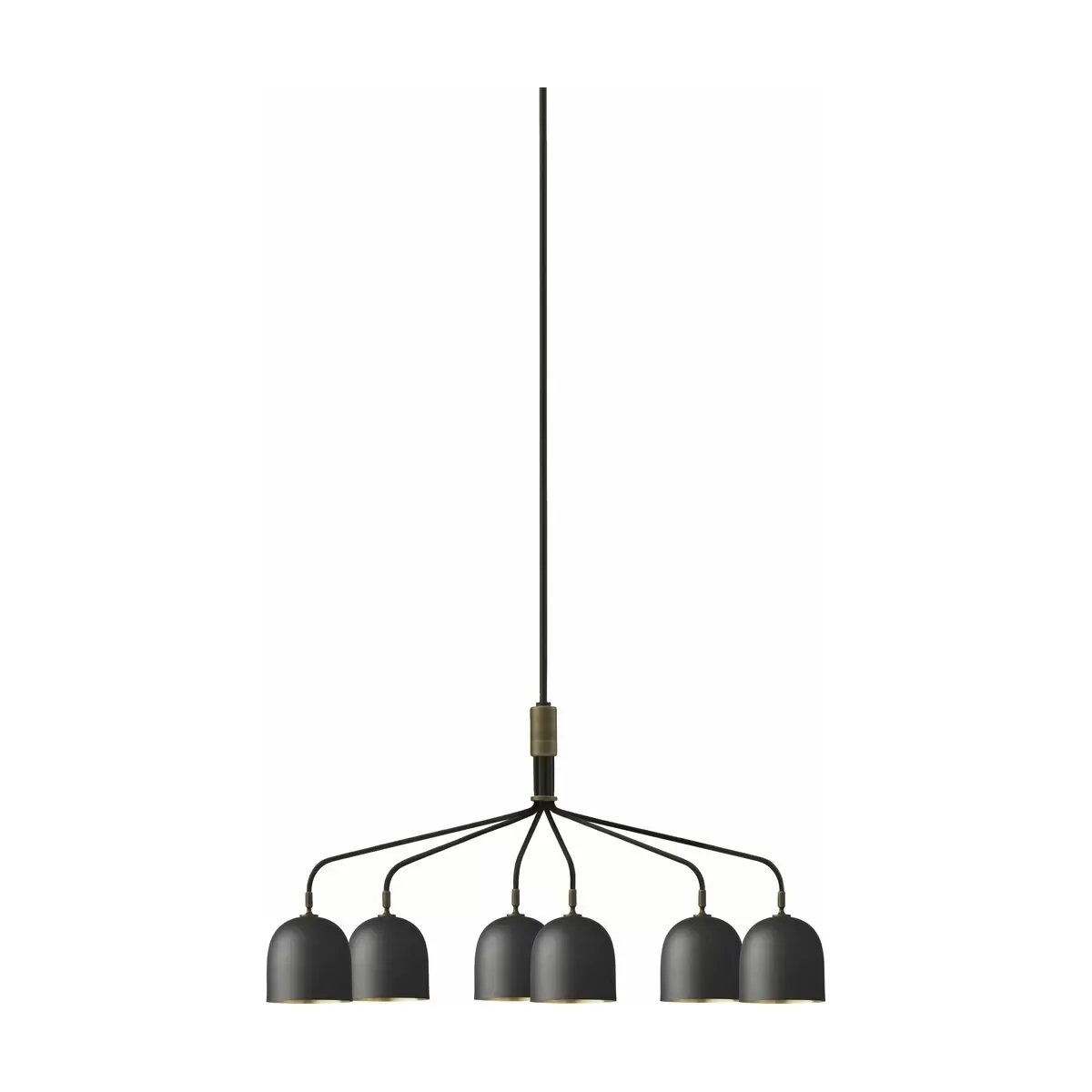 Lustre à 6 bras noir base noire Howard Chandelier - Gubi