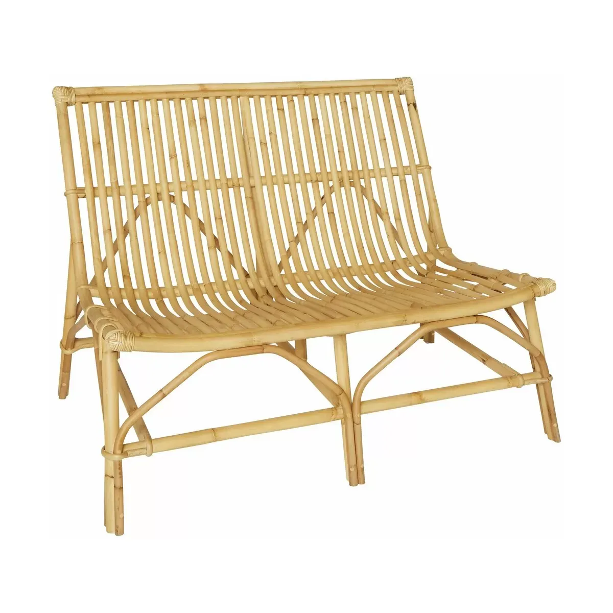 Fauteuil deux places en rotin naturel 80 x 106 x 81 David - KOK