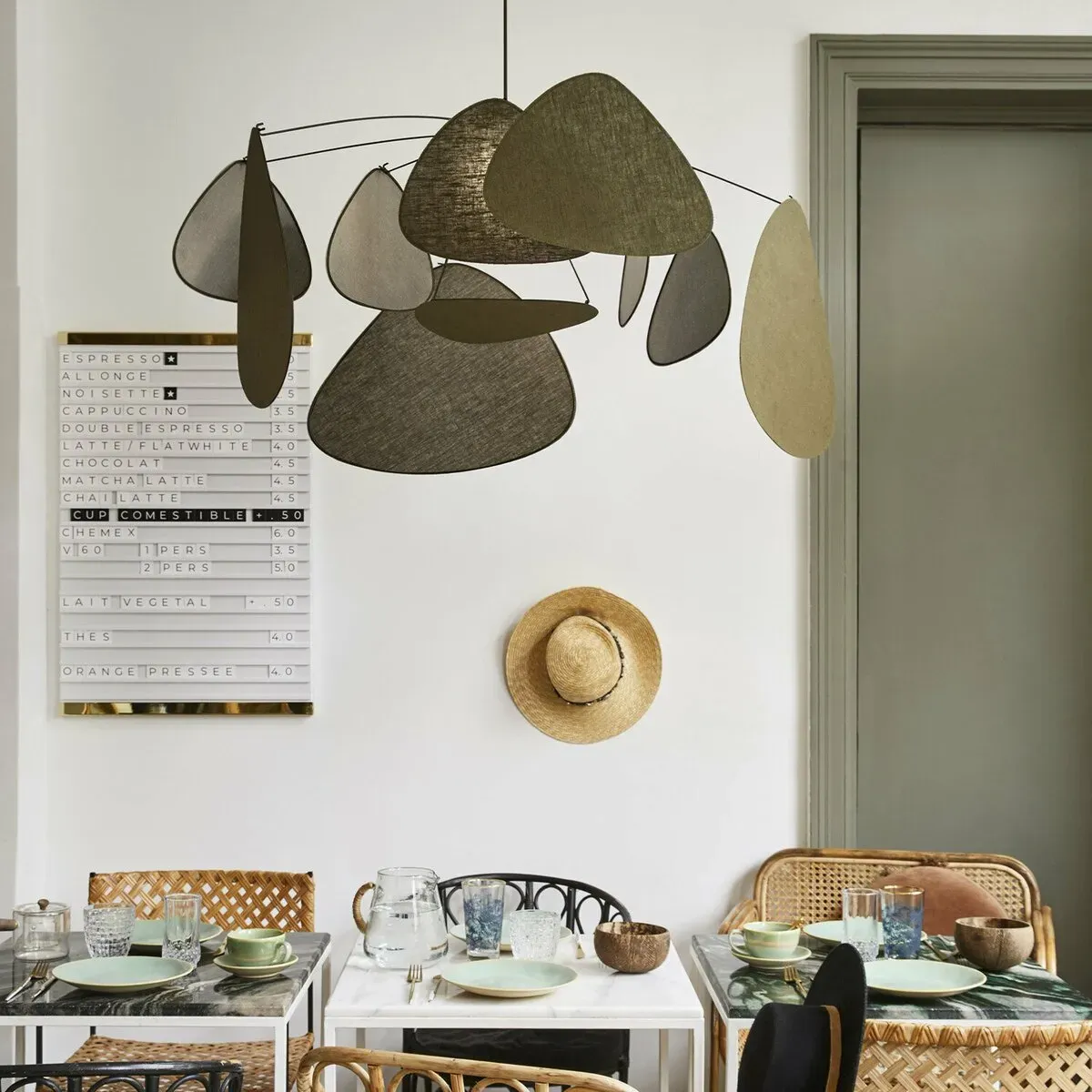 Suspension en lin kaki et noir 110 cm Screen - The Cool Republic x Market set