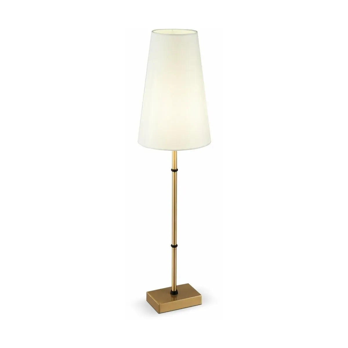 Lampe en métal laiton et abat-jour en tissu blanc Zaragoza - Maytoni